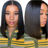 LALAS HAIR Wig Yaki Lisse – Dentelle Frontale, Cheveux Humains