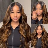 LALAS Hair 7x5 Highlight Body Wave Lace Front Human Hair Wig