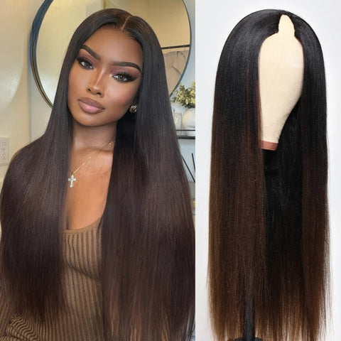 LALAS Hair Perruque Yaki U Part 100% Cheveux Naturels - Glueless