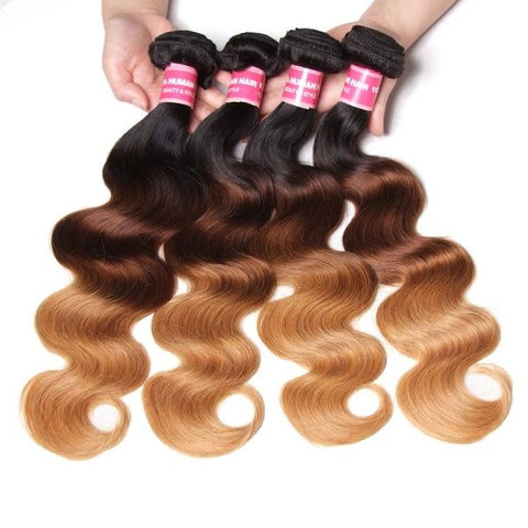 LALAS HAIR Ombre Body Wave 3 Bundles 100% Human Remy Hair
