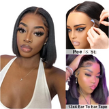 LALAS Hair 4x4 Lace Closure Bob Wig Human Hair 150% Density