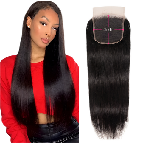 LALAS HAIR Closure Dentelle Suisse 4x4 Lisse Remy Péruvien