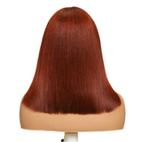 LALAS Hair Reddish Brown 7x5 Yaki Straight Bob Wig  150% Density