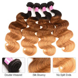 LALAS HAIR Ombre Body Wave 3 Bundles 100% Human Remy Hair