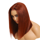 LALAS Hair Reddish Brown 7x5 Yaki Straight Bob Wig  150% Density