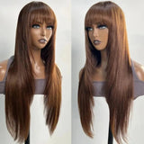 LALAS HAIR Perruque Dégradée Brun Mocha – Cheveux Lisses Naturels