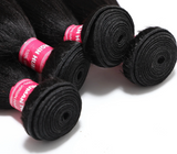 LALAS Hair Yaki Straight Hair Bundles 4PCS Natural Color 100% Human Hair