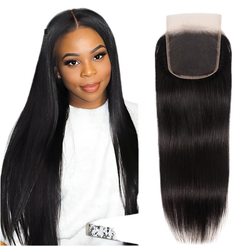 LALAS HAIR Closure Cheveux Lisses Malaisiens Remy – 150% Densité