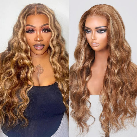 LALAS Hair Body Wave – Marron Blond, Lace Front 7x5, Cheveux Humains