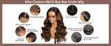 UNice 7x5 Glueless Wig Balayage Highlight Body Wave Lace Front Human Hair Wig Pre Cut Pre Bleached Pre Plucked Human Hair Wigs