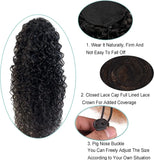 LALAS HAIR Ponytail Deep Water Wave – Cheveux Brésilien Naturel Clip-in