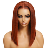 LALAS Hair Reddish Brown 7x5 Yaki Straight Bob Wig  150% Density