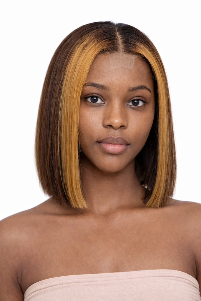 Perruque Ombré Miel – Lace Front 100% Raw Hair