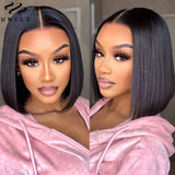 UNice Bye-Bye Knot Wig 7x5 Pre Cut Lace Closure Wig Human Hair Bob Wig Wear Go Glueless Wig Short Bob Lace Wigs for Women