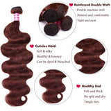 UNICE Hair Reddish Brown Body Wave Human Hair Bundles with Closure 100% Human Hair 4x4 Lace Closure With 2/3/4 PCS Bundles Deal