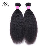 Unice Hair 1Pcs Lot Kinky Straight Hair Human Remy Hair Extension 8-26inches Brazilian Hair Weave Bundles