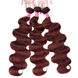LALAS Hair Reddish Brown Body Wave 1/3 Pcs 100% Human Hair