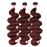 LALAS Hair Reddish Brown Body Wave 1/3 Pcs 100% Human Hair
