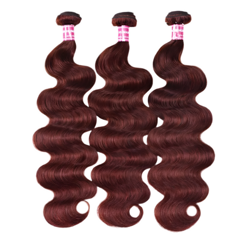 LALAS Hair Reddish Brown Body Wave 1/3 Pcs 100% Human Hair
