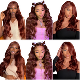 LALAS Hair Reddish Brown Body Wave 1/3 Pcs 100% Human Hair