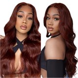 LALAS Hair Reddish Brown Body Wave 1/3 Pcs 100% Human Hair