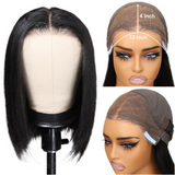 LALAS Hair 4x4 Lace Closure Bob Wig Human Hair 150% Density