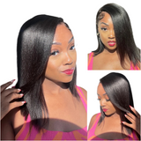 LALAS HAIR Wig Yaki Lisse – Dentelle Frontale, Cheveux Humains