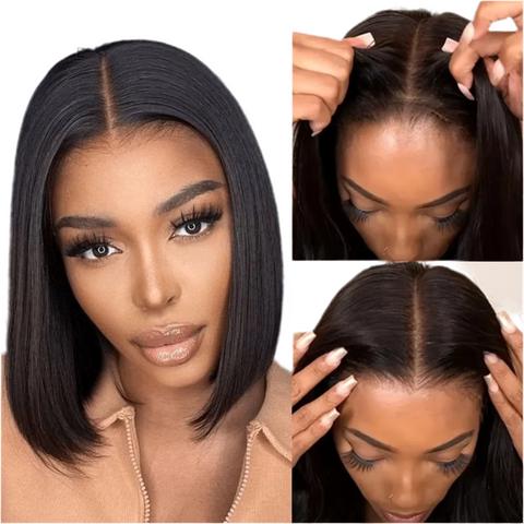 LALAS Hair 4x4 Lace Closure Bob Wig Human Hair 150% Density