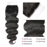 LALAS HAIR Closure Body Wave 100% Cheveux Brésiliens Vierge HD