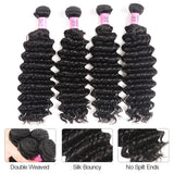 UNice Hair Peruvian Deep Wave Human Hair Hair Bundles 1/3/4 PCS 100% Human Hair Sew In Weaves 12-26 Inch Remy Hair Weave Bundles