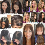 Human Hair Topper Ombre 1b/4 Silk Base Remy Hair Two Tone Silk Top Silicone Around Lace Front Natural Hairline with Clips in