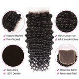Unice Hair Deep Wave Bundles With 5x5 HD Lace Closure 100% Human Hair Bundles With Closure
