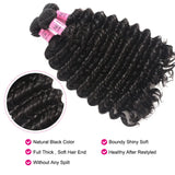 Unice Hair Deep Wave Bundles With 5x5 HD Lace Closure 100% Human Hair Bundles With Closure