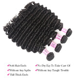 Unice Hair Deep Wave Bundles With 5x5 HD Lace Closure 100% Human Hair Bundles With Closure