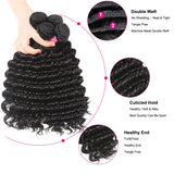 UNice Hair Peruvian Deep Wave Human Hair Hair Bundles 1/3/4 PCS 100% Human Hair Sew In Weaves 12-26 Inch Remy Hair Weave Bundles