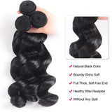 UNice Hair Loose Wave Bundles With 13x4 Lace Frontal 100% Human Hair Bundles 3/4PCS With Free Part Frontal Make 250% Density Wig