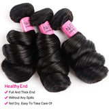 UNice Hair Loose Wave Bundles With 13x4 Lace Frontal 100% Human Hair Bundles 3/4PCS With Free Part Frontal Make 250% Density Wig