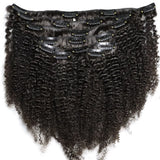 LALAS HAIR Extensions Clip Afro Crépu Naturel – Cheveux Vierge 120g