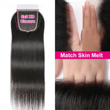 UNice Hair Peruvian Straight Hair Lace Closure Free& Middle Part 4x4 Remy Human Hair Closure  5x5 HD Lace Closure 1PC