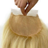 Topper Femme en Cheveux Humains #60 Blond Platine – Base Soie 5x5, Clips Intégrés, Cheveux Européens Vierges