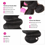 LALAS Hair Malaysian Body Wave 3PCS Natural Color 100% Human Remy Hair