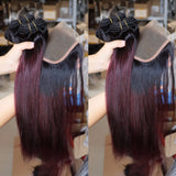 Wholesale Virgin Brazilian Human Hair Bundles with Lace Closure 1B 99J Ombre Dark Red Hair Weft Weave Weaving for Black Women