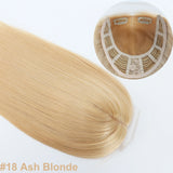 Real Remy Human Hair Closure Topper Silk Base Open Weft Light Blonde #613 Silk Top Soft Breathable for Women with Clips in