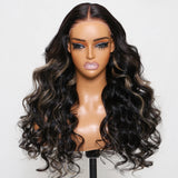 UNice Body Wave Highlight Wig Human Hair 13x4 Lace Frontal Wig Pre Cut Pre Bleached Knots 7x5 Lace Wig Wear Go Glueless Wig