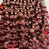 UNICE Hair Reddish Brown Body Wave Human Hair Bundles with Closure 100% Human Hair 4x4 Lace Closure With 2/3/4 PCS Bundles Deal
