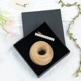 LALAS HAIR Chignon Donut Élastique – Cheveux Humain Blond Brun