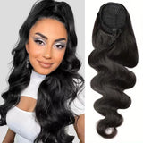 LALAS HAIR Ponytail Body Wave – 100% Remy Clip-in Naturel