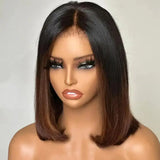 Perruque Lisse Brun Doux – Sans Colle – Base Soie HD 5x5 – Cheveux Européens