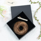 LALAS HAIR Chignon Donut Élastique – Cheveux Humain Blond Brun