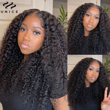 Unice 7x5 Wear Go Glueless Wig Human Hair Curly Wigs Pre Cut Pre Bleached Pre Plucked Lace Front Human Hair Wigs for Beginners